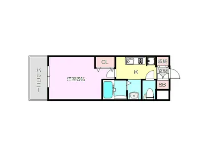 エステムコート新大阪13ニスタ(1K/6階)の間取り写真