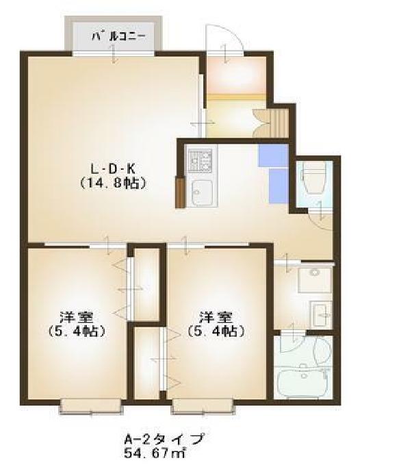 CCR-2011(2LDK/1階)の間取り写真