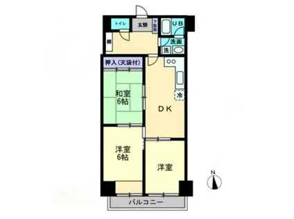 ダイアパレス丸の内(3DK/2階)の間取り写真