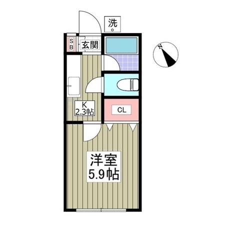 ΑNEXT本郷第2(1K/1階)の間取り写真
