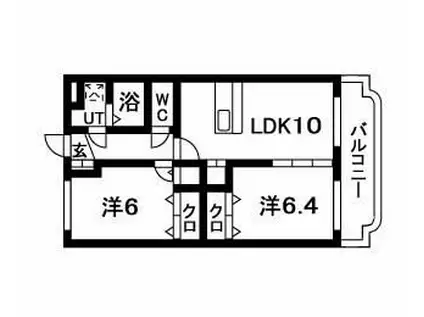 ユーミーキャッスル(2LDK/2階)の間取り写真
