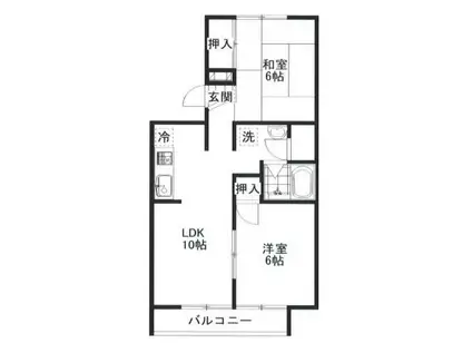 ヴィラ新宅(2LDK/1階)の間取り写真