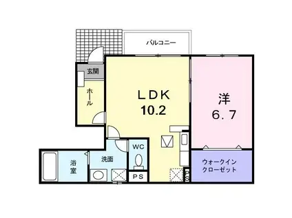 ガーデンハウス・ヴィオラ(1LDK/1階)の間取り写真