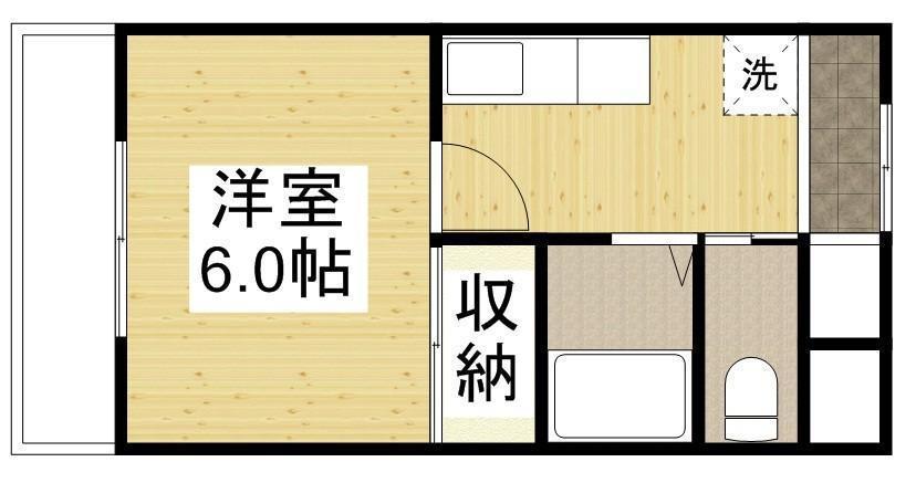 居倉マンション(1K/3階)の間取り写真