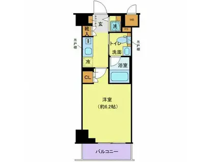 レアライズ立川AZ(1K/2階)の間取り写真