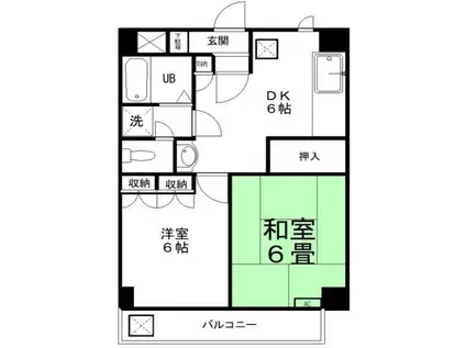 メゾン・ド・レカン(2DK/6階)の間取り写真