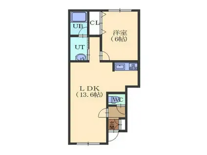 PARTIRIIIパルティール3(1LDK/1階)の間取り写真