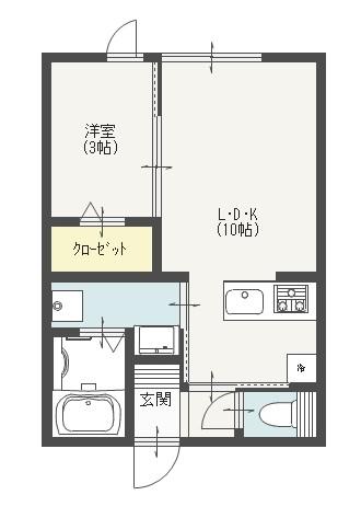 THE LUXURY ONE(1LDK/1階)の間取り写真