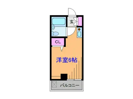 桜ハイム(ワンルーム/3階)の間取り写真