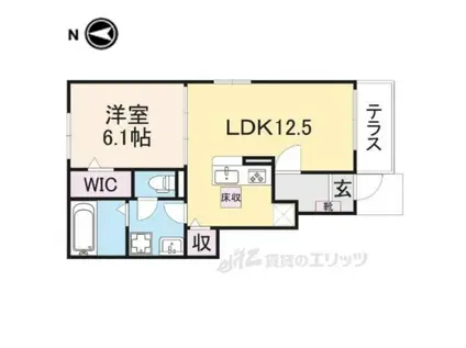 シェル ドゥ サツキⅡ(1LDK/1階)の間取り写真