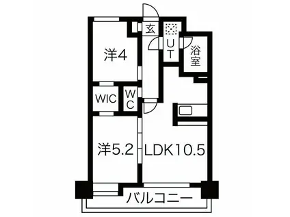 ヒルクレスト水前寺(2LDK/3階)の間取り写真