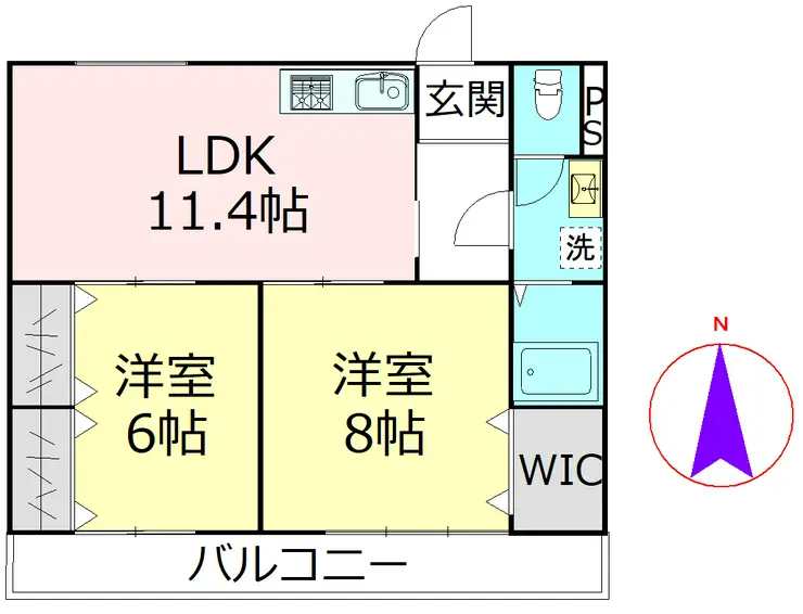 ガーデンフィール中央二番館 3階階 間取り