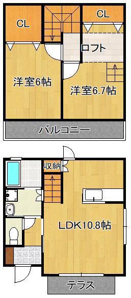 パーフン・デ・ラ・ルーン III(2LDK/1階)の間取り写真