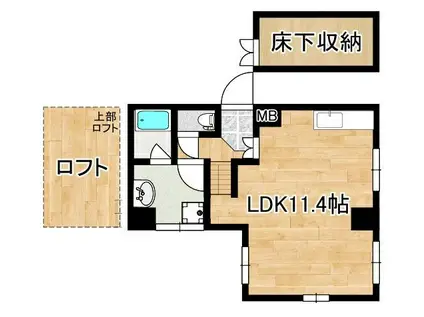 メゾン ド ブランシュ 南林寺(ワンルーム/2階)の間取り写真