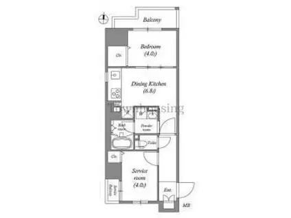 TLRレジデンス両国(1DK/2階)の間取り写真