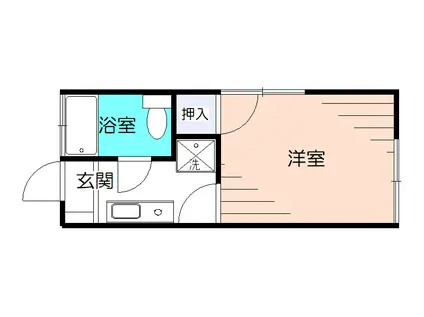 宇田荘(1K/2階)の間取り写真