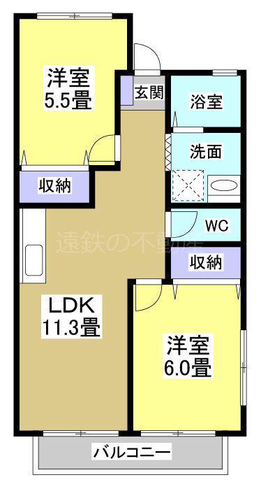 SPRINGHOUSEIII(2LDK/1階)の間取り写真