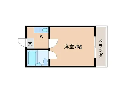 コーポ諏訪西大寺(1K/2階)の間取り写真