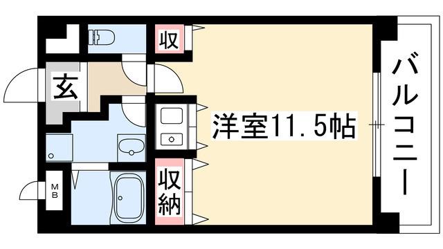 地下鉄東山線 一社駅 徒歩3分 3階建 築36年(ワンルーム/3階)の間取り写真