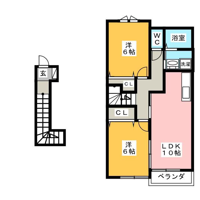 メゾン・ド・セレノ(2LDK/2階)の間取り写真