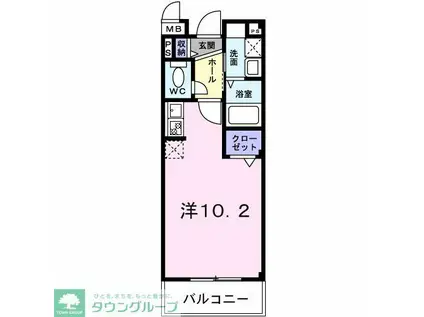 サンハイム武里(ワンルーム/2階)の間取り写真