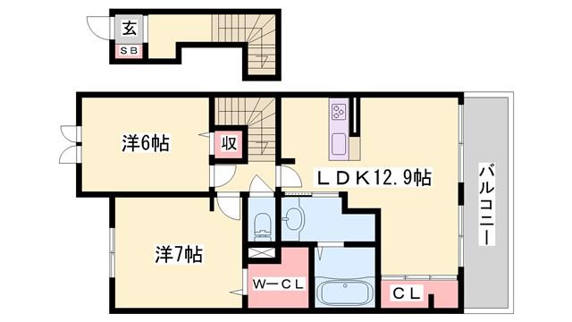 アリエッタ(2LDK/2階)の間取り写真