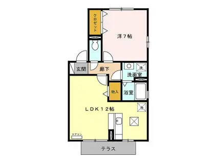 グランディハイツI・II(1LDK/1階)の間取り写真