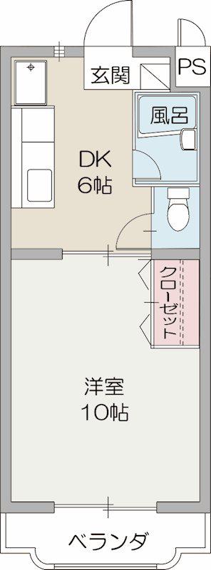 プレミール神田沢(1DK/2階)の間取り写真