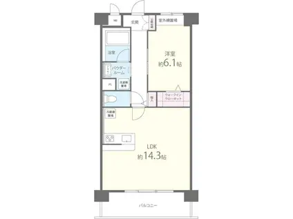 コンフォート上笠(1LDK/2階)の間取り写真
