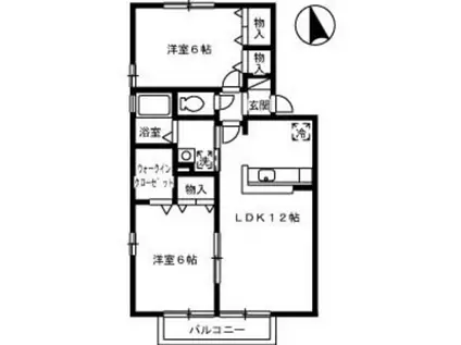 ヴィーブル石田(2LDK/2階)の間取り写真