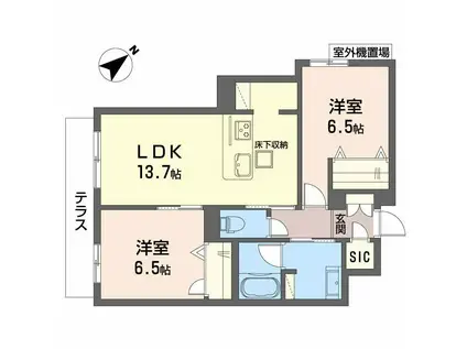 グランメゾン高師浜(2LDK/1階)の間取り写真