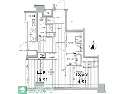 メイクス東向島II(1LDK/2階)の間取り写真