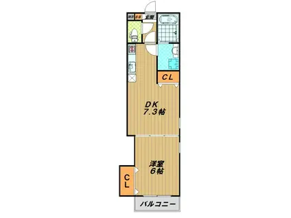 KTIレジデンス須磨関守(1DK/1階)の間取り写真