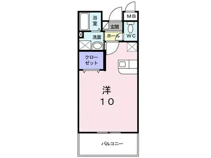 ラ フローラ(ワンルーム/2階)の間取り写真