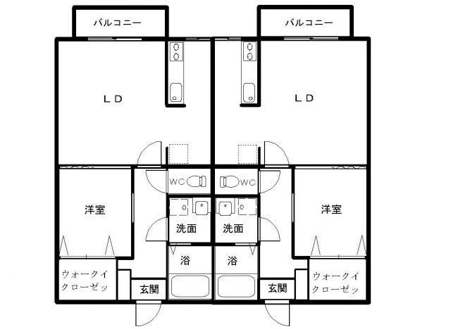 ルブォーアII(1LDK/1階)の間取り写真