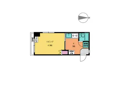 梶原ビル(1K/3階)の間取り写真