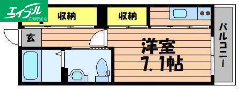 SAKURA(ワンルーム/1階)の間取り写真