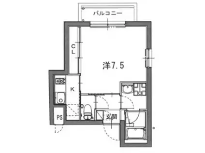 アフロディーテ千本中立売(1K/4階)の間取り写真