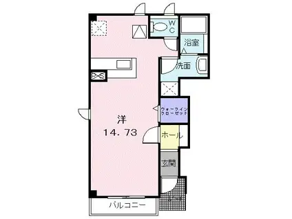 ハッピーライフB(ワンルーム/1階)の間取り写真
