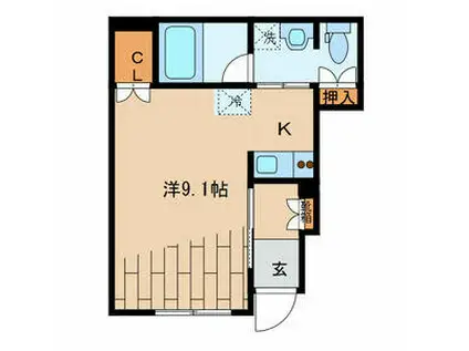 ステラコート(ワンルーム/1階)の間取り写真