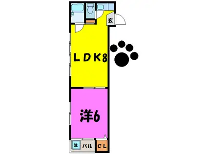 上信電鉄 根小屋駅 徒歩10分 4階建 築36年(1LDK/2階)の間取り写真