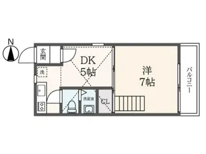 ガーデン杉並(1DK/2階)の間取り写真