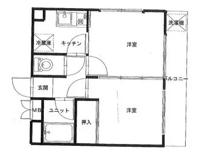 プリミエール桂(2K/1階)の間取り写真
