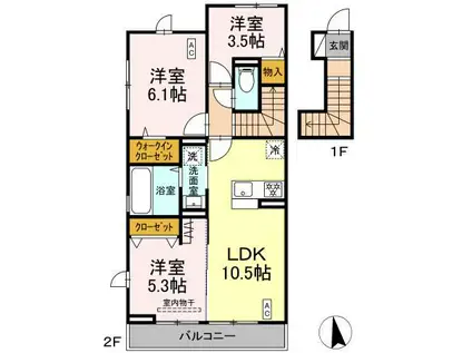 センチュリーハイムすみよし台 VI(3LDK/2階)の間取り写真