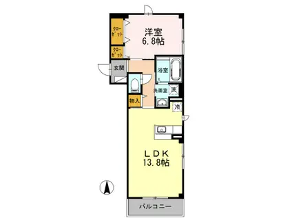 スカイヴィラージュ(1LDK/3階)の間取り写真