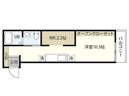 GRACE西栄 ANNEX(ワンルーム/2階)の間取り写真