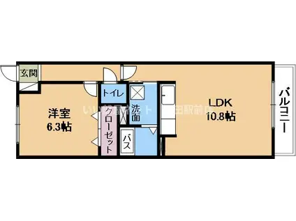 マントヴァーニ(1LDK/3階)の間取り写真