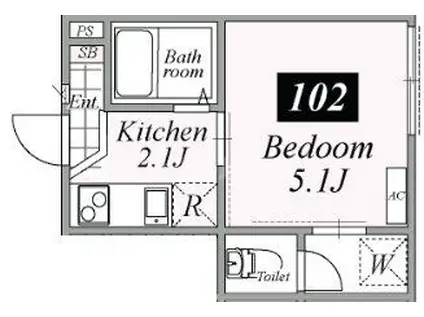 RELATION青砥(1K/1階)の間取り写真
