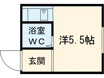 ルミエール神戸高雄台(ワンルーム/1階)の間取り写真