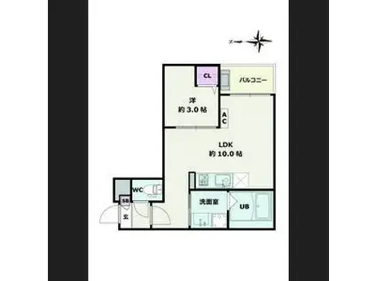 JACK ATSUTAKOSHINII(1LDK/1階)の間取り写真